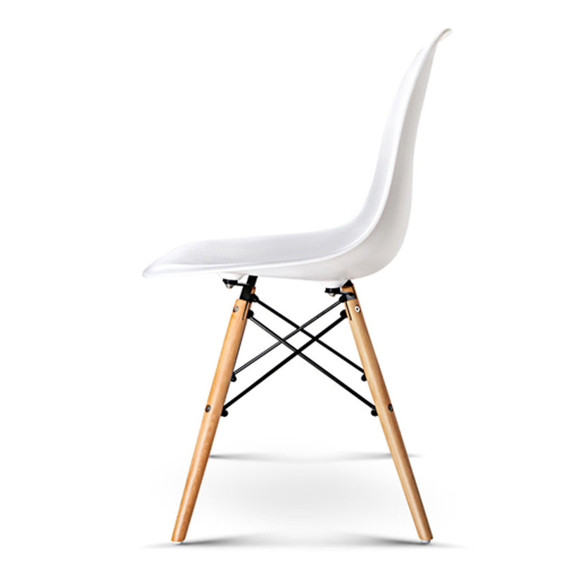 Artiss Set of 2 Retro Beech Wood Dining Chair - White - Sale Now