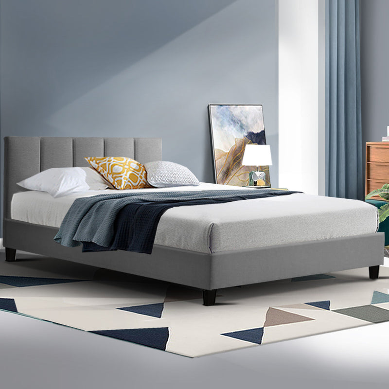 Artiss Anna Bed Frame Fabric - Grey King Single - Sale Now