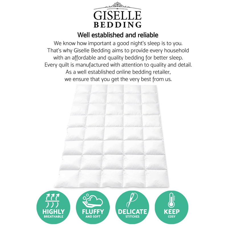 Giselle Bedding Super King Size Duck Down Quilt - Sale Now