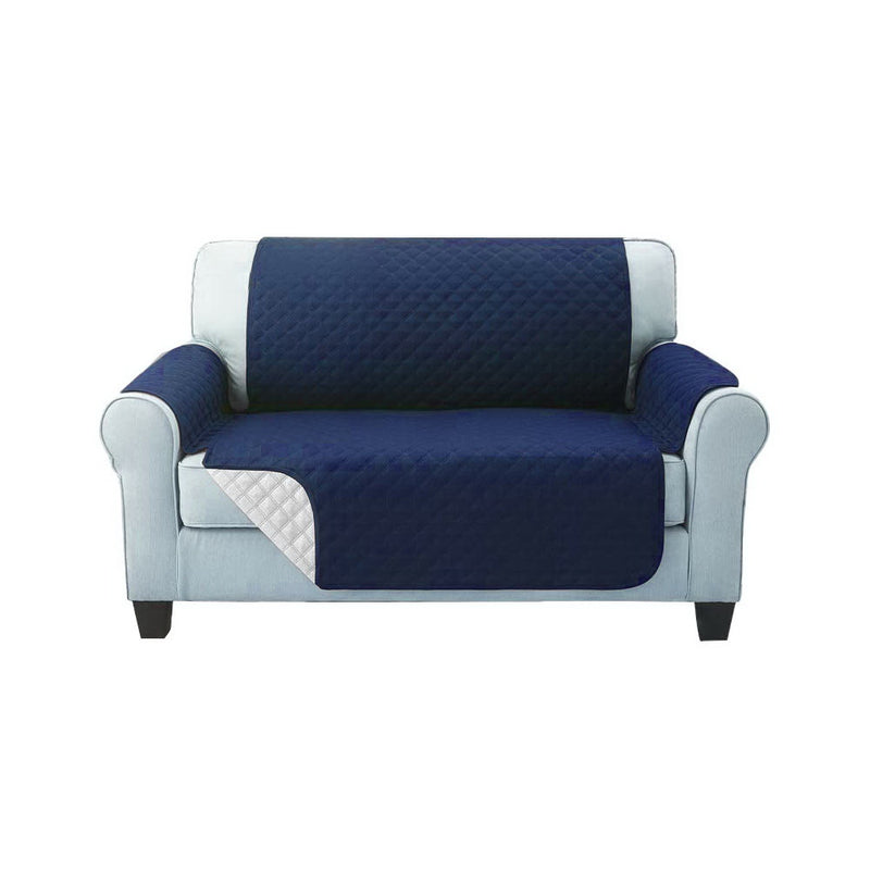 Artiss Sofa Cover Quilted Couch Covers Lounge Protector Slipcovers 2 Seater Navy - Sale Now