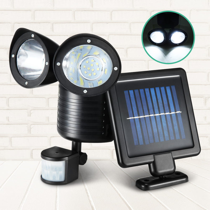 22 LED Solar Powered Dual Flood Lamp - Sale Now