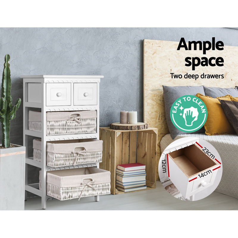 Artiss 3 Basket Storage Drawers - White - Sale Now