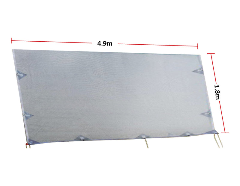 4.9m Caravan Privacy Screen Side Sunscreen Sun Shade for 17' Roll Out Awning - Sale Now